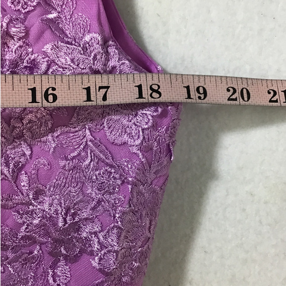 MOTHER OF THE BRIDE 14 1X Plus Purple Embroidered Sleeveless Maxi Dress NEW B67 - Picture 5 of 8